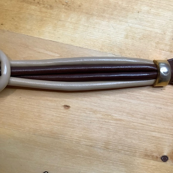 VINTAGE Brown Leather Knotted Statement Belt O/S - Picture 8 of 16